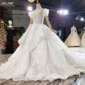 Jancember HTL1597 Elegant Lace Applique Flower Beading Bridal Gowns Wedding Dresses